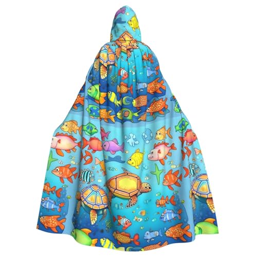 DLXW Renaissance-Umhang mit Kapuze für Erwachsene, Polyester, viktorianische Capelle, mittelalterliches Hobbit, Halloween-Kostüm, Schildkröte und Fisch DLXW Renaissance-Umhang mit Kapuze für Erwachsene, Polyester, viktorianische Capelle, mittelalterliches Hobbit, Halloween-Kostüm, Schildkröte und Fisch von DLXW