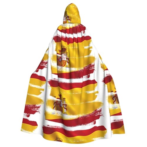DLXW Renaissance-Umhang mit Kapuze für Erwachsene, Polyester, viktorianische Capelle, mittelalterliches Hobbit, Halloween-Kostüm, Spanien-Flagge DLXW Renaissance-Umhang mit Kapuze für Erwachsene, Polyester, viktorianische Capelle, mittelalterliches Hobbit, Halloween-Kostüm, Spanien-Flagge von DLXW