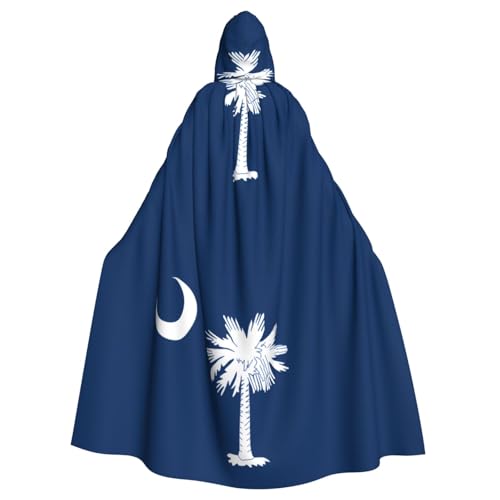 DLXW Renaissance-Umhang mit Kapuze für Erwachsene, Polyester, viktorianische Capelle, mittelalterliches Hobbit, Halloween-Kostüm, Südkarolina-Flagge DLXW Renaissance-Umhang mit Kapuze für Erwachsene, Polyester, viktorianische Capelle, mittelalterliches Hobbit, Halloween-Kostüm, Südkarolina-Flagge von DLXW