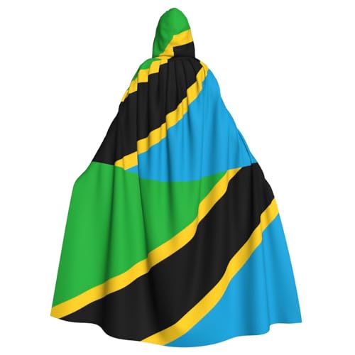 DLXW Renaissance-Umhang mit Kapuze für Erwachsene, Polyester, viktorianische Capelle, mittelalterliches Hobbit, Halloween-Kostüm, Tansania-Flagge DLXW Renaissance-Umhang mit Kapuze für Erwachsene, Polyester, viktorianische Capelle, mittelalterliches Hobbit, Halloween-Kostüm, Tansania-Flagge von DLXW