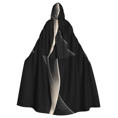 DLXW Renaissance-Umhang mit Kapuze für Erwachsene, Polyester, viktorianische Capelle, mittelalterliches Hobbit, Halloween-Kostüm, abstrakte Kurven DLXW Renaissance-Umhang mit Kapuze für Erwachsene, Polyester, viktorianische Capelle, mittelalterliches Hobbit, Halloween-Kostüm, abstrakte Kurven von DLXW
