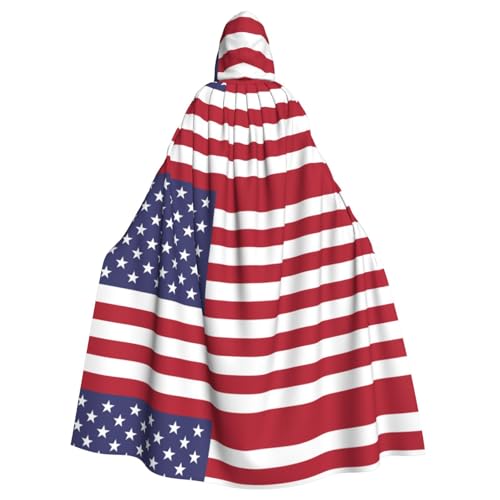 DLXW Renaissance-Umhang mit Kapuze für Erwachsene, Polyester, viktorianische Capelle, mittelalterliches Hobbit, Halloween-Kostüm, amerikanische Flagge DLXW Renaissance-Umhang mit Kapuze für Erwachsene, Polyester, viktorianische Capelle, mittelalterliches Hobbit, Halloween-Kostüm, amerikanische Flagge von DLXW