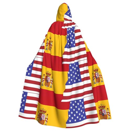 DLXW Renaissance-Umhang mit Kapuze für Erwachsene, Polyester, viktorianische Capelle, mittelalterliches Hobbit, Halloween-Kostüm, amerikanische Spanien-Flagge DLXW Renaissance-Umhang mit Kapuze für Erwachsene, Polyester, viktorianische Capelle, mittelalterliches Hobbit, Halloween-Kostüm, amerikanische Spanien-Flagge von DLXW