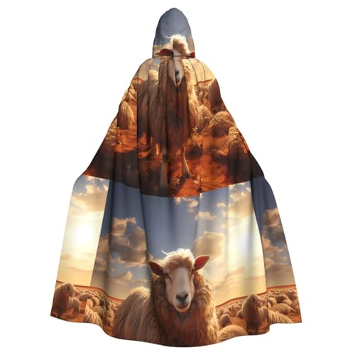 DLXW Renaissance-Umhang mit Kapuze für Erwachsene, Polyester, viktorianische Capelle, mittelalterliches Hobbit, Halloween-Kostüm, australisches Schaf DLXW Renaissance-Umhang mit Kapuze für Erwachsene, Polyester, viktorianische Capelle, mittelalterliches Hobbit, Halloween-Kostüm, australisches Schaf von DLXW