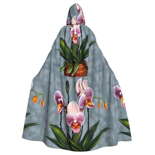 DLXW Renaissance-Umhang mit Kapuze für Erwachsene, Polyester, viktorianische Capelle, mittelalterliches Hobbit, Halloween-Kostüm, blühende Orchideen DLXW Renaissance-Umhang mit Kapuze für Erwachsene, Polyester, viktorianische Capelle, mittelalterliches Hobbit, Halloween-Kostüm, blühende Orchideen von DLXW