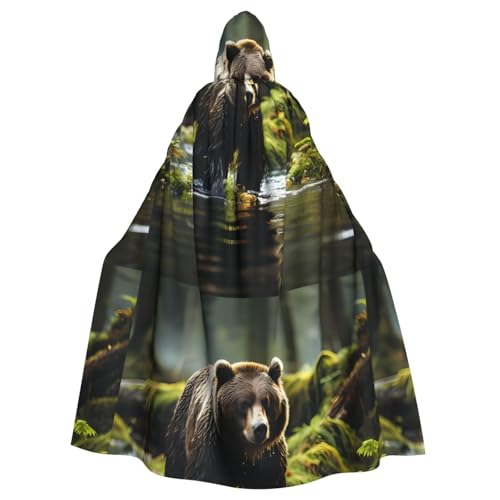 DLXW Renaissance-Umhang mit Kapuze für Erwachsene, Polyester, viktorianische Capelle, mittelalterliches Hobbit, Halloween-Kostüm, brauner Bären-Pounce DLXW Renaissance-Umhang mit Kapuze für Erwachsene, Polyester, viktorianische Capelle, mittelalterliches Hobbit, Halloween-Kostüm, brauner Bären-Pounce von DLXW