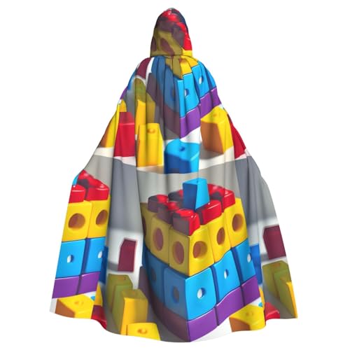 DLXW Renaissance-Umhang mit Kapuze für Erwachsene, Polyester, viktorianische Capelle, mittelalterliches Hobbit, Halloween-Kostüm, bunte Bausteine DLXW Renaissance-Umhang mit Kapuze für Erwachsene, Polyester, viktorianische Capelle, mittelalterliches Hobbit, Halloween-Kostüm, bunte Bausteine von DLXW