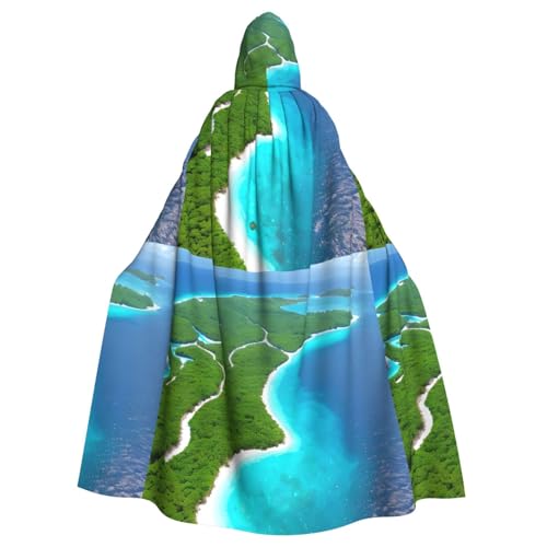 DLXW Renaissance-Umhang mit Kapuze für Erwachsene, Polyester, viktorianische Capelle, mittelalterliches Hobbit, Halloween-Kostüm, eine Insel im Ozean DLXW Renaissance-Umhang mit Kapuze für Erwachsene, Polyester, viktorianische Capelle, mittelalterliches Hobbit, Halloween-Kostüm, eine Insel im Ozean von DLXW