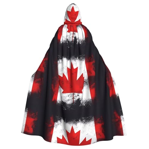 DLXW Renaissance-Umhang mit Kapuze für Erwachsene, Polyester, viktorianische Capelle, mittelalterliches Hobbit, Halloween-Kostüm, kanadische Flagge DLXW Renaissance-Umhang mit Kapuze für Erwachsene, Polyester, viktorianische Capelle, mittelalterliches Hobbit, Halloween-Kostüm, kanadische Flagge von DLXW