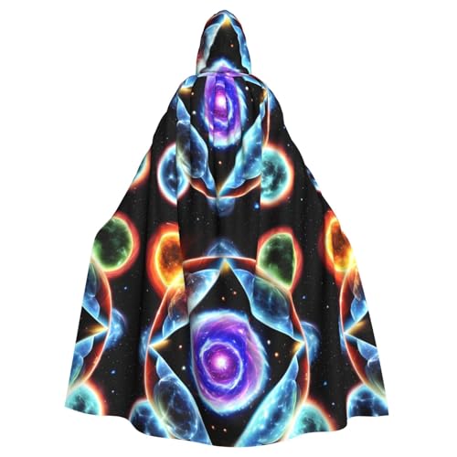 DLXW Renaissance-Umhang mit Kapuze für Erwachsene, Polyester, viktorianische Capelle, mittelalterliches Hobbit, Halloween-Kostüm, kosmische Sterne DLXW Renaissance-Umhang mit Kapuze für Erwachsene, Polyester, viktorianische Capelle, mittelalterliches Hobbit, Halloween-Kostüm, kosmische Sterne von DLXW