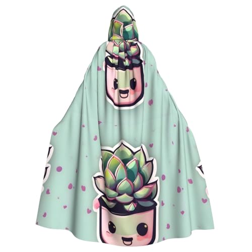 DLXW Renaissance-Umhang mit Kapuze für Erwachsene, Polyester, viktorianische Capelle, mittelalterliches Hobbit, Halloween-Kostüm, lächelnde Sukkulenten DLXW Renaissance-Umhang mit Kapuze für Erwachsene, Polyester, viktorianische Capelle, mittelalterliches Hobbit, Halloween-Kostüm, lächelnde Sukkulenten von DLXW