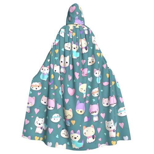 DLXW Renaissance-Umhang mit Kapuze für Erwachsene, Polyester, viktorianische Capelle, mittelalterliches Hobbit, Halloween-Kostüm, niedlicher kleiner Fuchs von DLXW