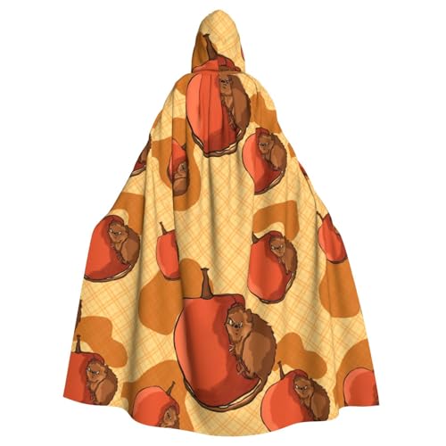 DLXW Renaissance-Umhang mit Kapuze für Erwachsene, Polyester, viktorianische Capelle, mittelalterliches Hobbit, Halloween-Kostüm, niedlicher kleiner Hamster DLXW Renaissance-Umhang mit Kapuze für Erwachsene, Polyester, viktorianische Capelle, mittelalterliches Hobbit, Halloween-Kostüm, niedlicher kleiner Hamster von DLXW