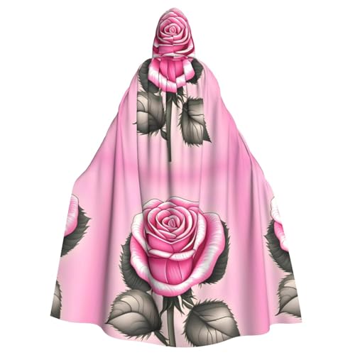 DLXW Renaissance-Umhang mit Kapuze für Erwachsene, Polyester, viktorianische Capelle, mittelalterliches Hobbit, Halloween-Kostüm, schöne rosa Rosen DLXW Renaissance-Umhang mit Kapuze für Erwachsene, Polyester, viktorianische Capelle, mittelalterliches Hobbit, Halloween-Kostüm, schöne rosa Rosen von DLXW