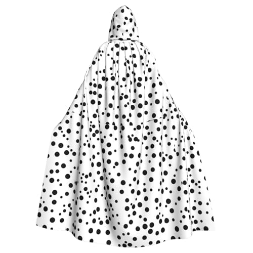 DLXW Renaissance-Umhang mit Kapuze für Erwachsene, Polyester, viktorianische Capelle, mittelalterliches Hobbit, Halloween-Kostüm, schwarz-weiß gepunktet DLXW Renaissance-Umhang mit Kapuze für Erwachsene, Polyester, viktorianische Capelle, mittelalterliches Hobbit, Halloween-Kostüm, schwarz-weiß gepunktet von DLXW