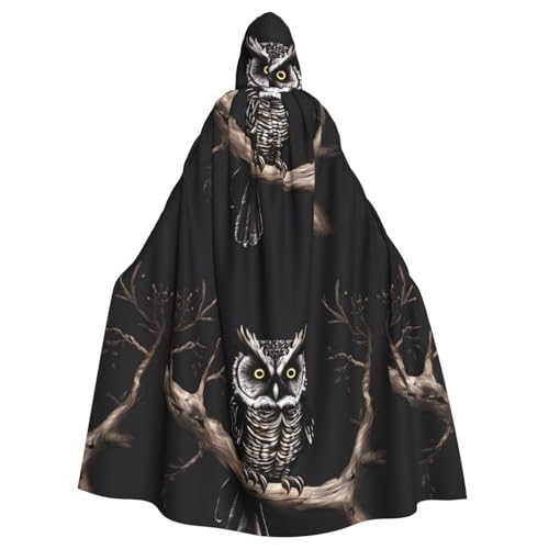 DLXW Renaissance-Umhang mit Kapuze für Erwachsene, Polyester, viktorianische Capelle, mittelalterliches Hobbit, Halloween-Kostüm, späte Nacht, Eule DLXW Renaissance-Umhang mit Kapuze für Erwachsene, Polyester, viktorianische Capelle, mittelalterliches Hobbit, Halloween-Kostüm, späte Nacht, Eule von DLXW