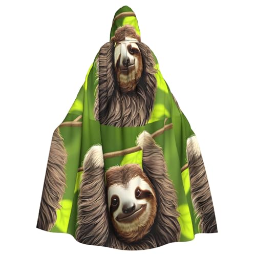 DLXW Renaissance-Umhang mit Kapuze für Erwachsene, Polyester, viktorianische Capelle, mittelalterliches Hobbit, Halloween-Kostüm, süßes Faultier DLXW Renaissance-Umhang mit Kapuze für Erwachsene, Polyester, viktorianische Capelle, mittelalterliches Hobbit, Halloween-Kostüm, süßes Faultier von DLXW