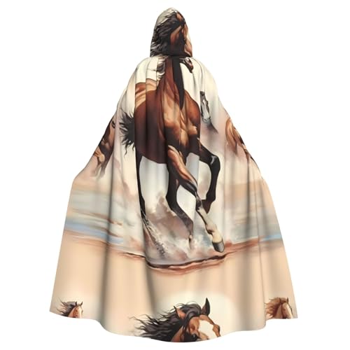 DLXW Renaissance-Umhang mit Kapuze für Erwachsene, Polyester, viktorianische Capelle, mittelalterliches Hobbit, Halloween-Kostüm, tanzendes braunes Pferd DLXW Renaissance-Umhang mit Kapuze für Erwachsene, Polyester, viktorianische Capelle, mittelalterliches Hobbit, Halloween-Kostüm, tanzendes braunes Pferd von DLXW