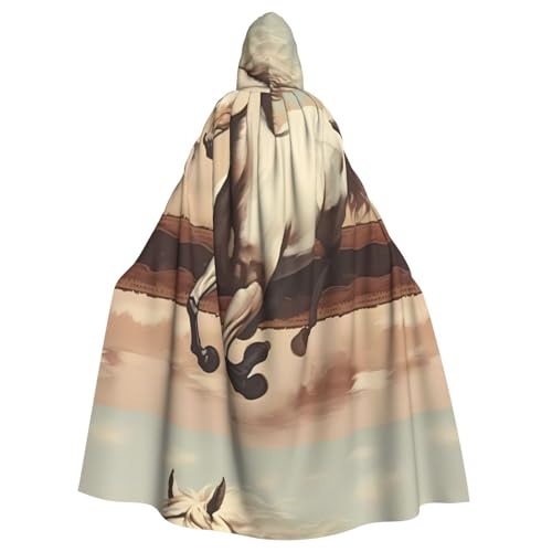 DLXW Renaissance-Umhang mit Kapuze für Erwachsene, Polyester, viktorianische Capelle, mittelalterliches Hobbit, Halloween-Kostüm, tanzendes weißes Pferd DLXW Renaissance-Umhang mit Kapuze für Erwachsene, Polyester, viktorianische Capelle, mittelalterliches Hobbit, Halloween-Kostüm, tanzendes weißes Pferd von DLXW