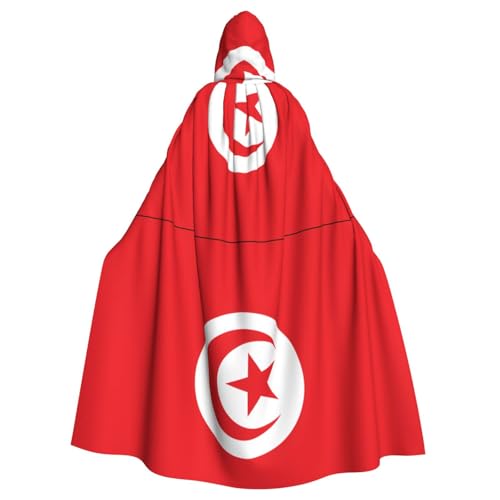 DLXW Renaissance-Umhang mit Kapuze für Erwachsene, Polyester, viktorianische Capelle, mittelalterliches Hobbit, Halloween-Kostüm, tunesische Flagge DLXW Renaissance-Umhang mit Kapuze für Erwachsene, Polyester, viktorianische Capelle, mittelalterliches Hobbit, Halloween-Kostüm, tunesische Flagge von DLXW