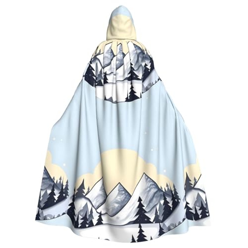 DLXW Renaissance-Umhang mit Kapuze für Erwachsene, Polyester, viktorianische Capelle, mittelalterliches Hobbit, Halloween-Kostüm, weiß, schneebedeckte Berge DLXW Renaissance-Umhang mit Kapuze für Erwachsene, Polyester, viktorianische Capelle, mittelalterliches Hobbit, Halloween-Kostüm, weiß, schneebedeckte Berge von DLXW