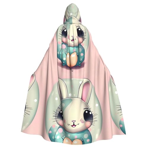 DLXW Rosa Cartoon Bunny Kapuzenumhang für Damen und Herren von DLXW