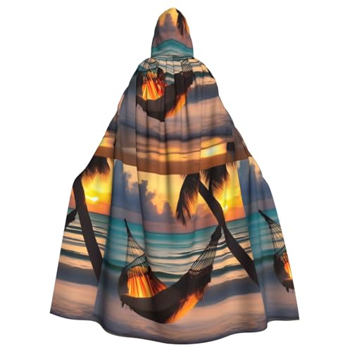 DLXW Sonnenuntergang Strand Hängematte Kapuzenumhang für Damen und Herren von DLXW