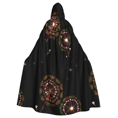DLXW Starry Pusteblume Erwachsene Kapuzenumhang - 100% Polyester, bequem und langlebig, perfekt für Halloween, Cosplay, Kostümpartys, Bühnenauftritte von DLXW