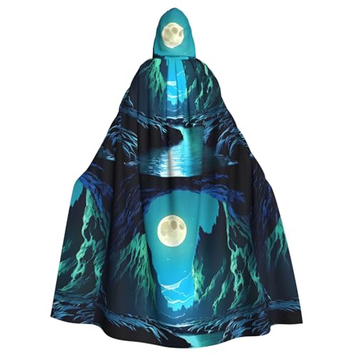 DLXW Wasser-Mondhöhle Erwachsenen-Kapuzenumhang – 100% Polyester, bequem und langlebig, perfekt für Halloween, Cosplay, Kostümpartys, Bühnenauftritte von DLXW