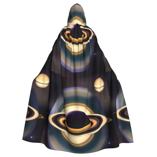 DLXW Wunderschöner Saturn-Kapuzenumhang für Erwachsene – 100 % Polyester, bequem und langlebig, perfekt für Halloween, Cosplay, Kostümpartys, Bühnenauftritte von DLXW