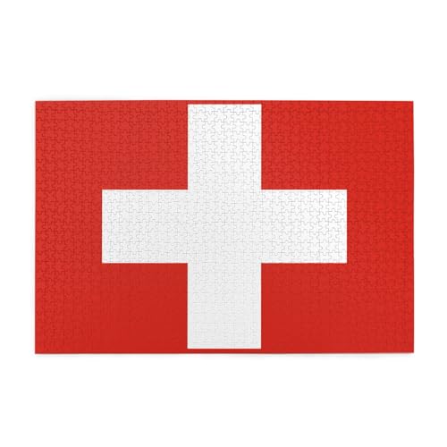 Holzpuzzle mit Schweizer Flagge, 1000 Teile für das perfekte visuelle Fest! 1000 Teile Holzpuzzle mit Schweizer Flagge, 1000 Teile für das perfekte visuelle Fest! 1000 Teile von DLXW