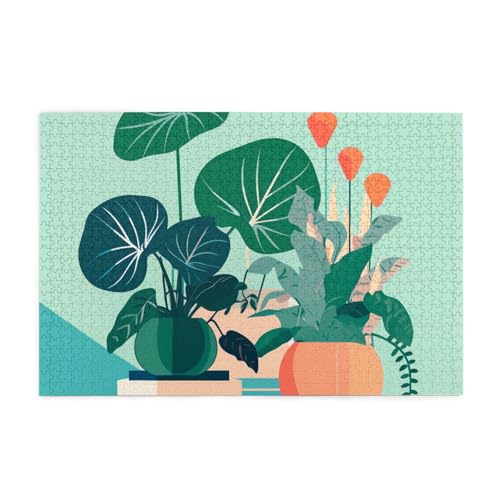 Indoor Cartoon Topfpflanzen Erwachsene Holzpuzzle 1000 Teile für das perfekte visuelle Fest! 1000pcs von DLXW
