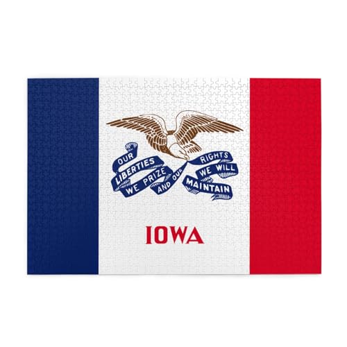Iowa 1000 Teile Puzzle mit Staatsflagge aus Holz, 1000 Teile für das perfekte visuelle Fest! Iowa 1000 Teile Puzzle mit Staatsflagge aus Holz, 1000 Teile für das perfekte visuelle Fest! von DLXW