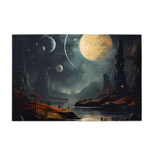 Mond Sterne und Planeten Erwachsene Holzpuzzle 1000 Teile für das perfekte visuelle Fest! 1000 Teile Mond Sterne und Planeten Erwachsene Holzpuzzle 1000 Teile für das perfekte visuelle Fest! 1000 Teile von DLXW