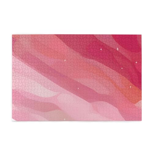 Pink Gradient Style Adult Wooden Jigsaw Puzzle 1000 Pieces for The Perfect Visual Feast! 1000pcs von DLXW