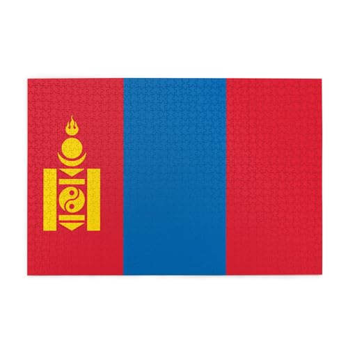Puzzle mit mongolischer Flagge, 1000 Teile aus Holz, für das perfekte visuelle Fest, 1000 Teile Puzzle mit mongolischer Flagge, 1000 Teile aus Holz, für das perfekte visuelle Fest, 1000 Teile von DLXW