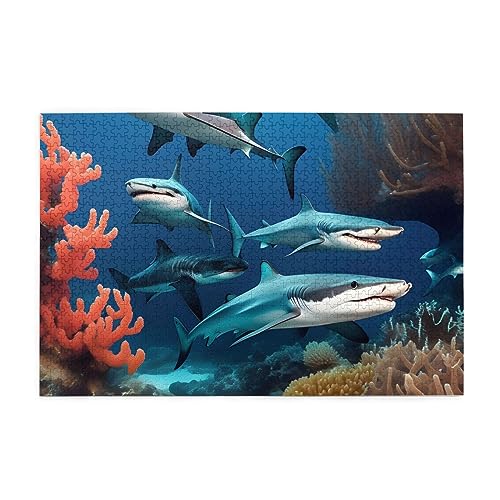 Submarine Shark Coral Erwachsene Holzpuzzle 1000 Teile für das perfekte visuelle Fest! 1000 Teile Submarine Shark Coral Erwachsene Holzpuzzle 1000 Teile für das perfekte visuelle Fest! 1000 Teile von DLXW