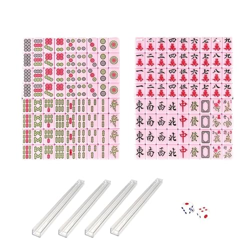 DMAIS Mahjong-Set in Reisegröße, kleines Mahjong-Set | Mahjong-Familienbrettspiel für Erwachsene | Tragbarer und Outdoor-Reise- und Schlafspaß im chinesischen Stil von DMAIS