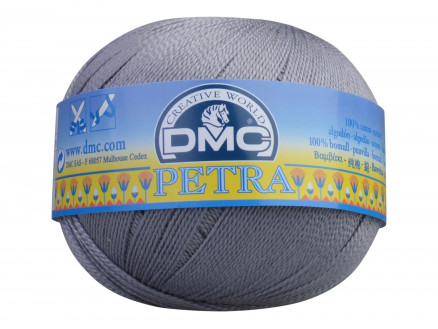 DMC Petra Nr. 8 Häkelgarn Unicolor 5414 Medium Grau von DMC