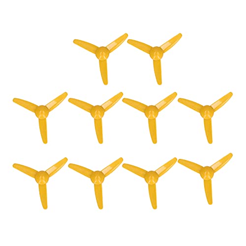 70 mm 3 Blades Propeller Plastik 10pcs DIY Toy Boat RC -Auto rotierendes Zubehör 2mm Loch (Gelb) von DMLENGOIN