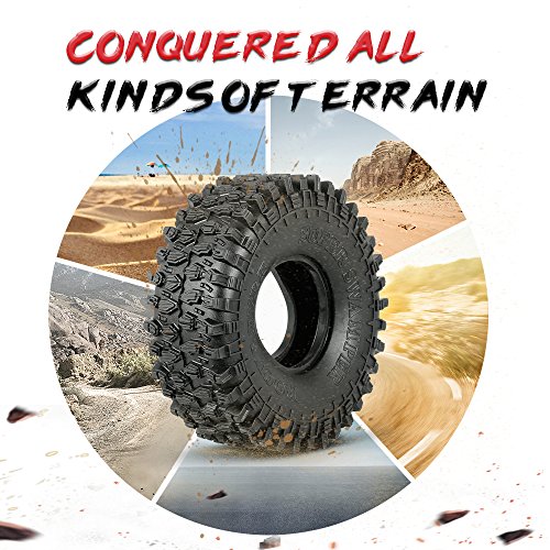 Austar AX-5020 1,9 Zoll Rock Crawler-Reifen 4pcs für 1/10 RC Traxxas Redcat Scx10, Hochleistungs-Gummi-Reifen-Set von DMLENGOIN
