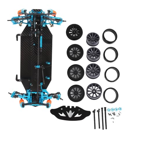 DMLENGOIN 1/10 Kohlefaser -Rahmen -Simulation Flacher Laufriemenantriebsrahmen TRF415 4WD -Version RC Chassis Blue Black Kit von DMLENGOIN