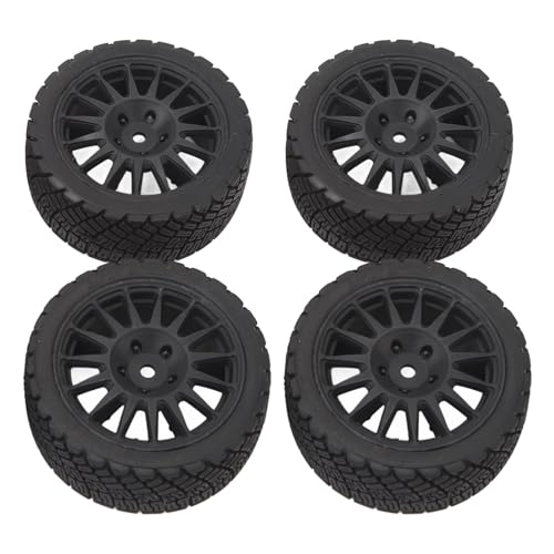 DMLENGOIN 1/10 RC Car Tire Plastic Rand Rand Gummi -Rad -Reifenersatz für TT01 XV01, Stoßdämpfung für Off -Straßenfahrzeuge (Black) von DMLENGOIN