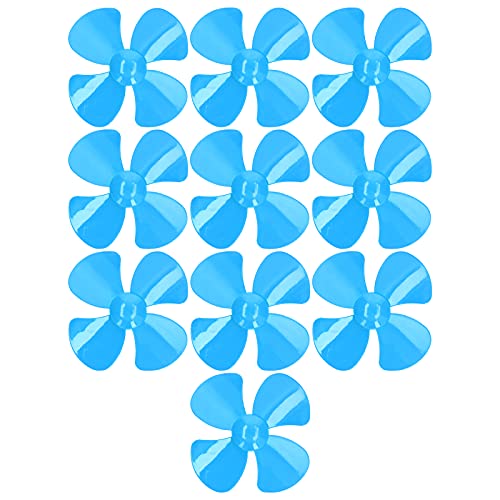 DMLENGOIN 10Pcs 40mm 4 Klinge Propeller Starke Wind Langlebig Leichte DIY Spielzeug Auto Propeller Zubehör (Blau) von DMLENGOIN
