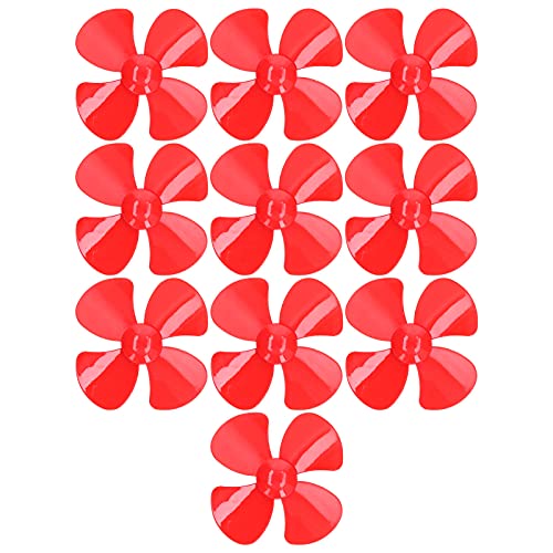 DMLENGOIN 10Pcs 40mm 4 Klinge Propeller Starke Wind Langlebig Leichte DIY Spielzeug Auto Propeller Zubehör (Rot) von DMLENGOIN
