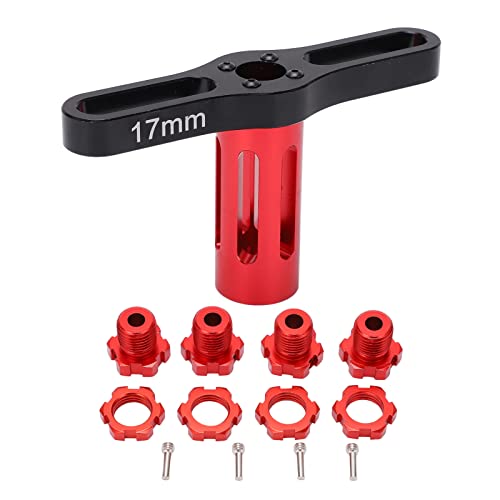 DMLENGOIN 17mm Sechskantmuttern Splined Wheel Hubs für 5353x Erevo Gipfel RC -Autoteile Set Set (Red) von DMLENGOIN