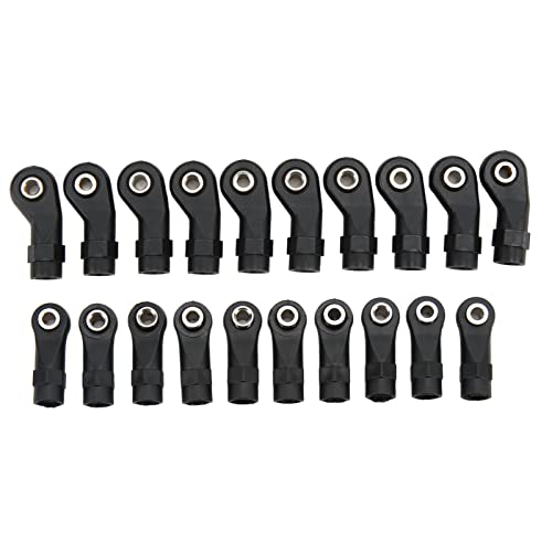 DMLENGOIN 20 Stück Kunststoff-Gestänge-Stangen-Ende M4 Kugelgelenk-Set 1/10 RC Raupen Auto Schwarz von DMLENGOIN