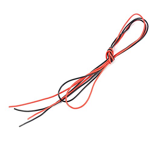 DMLENGOIN 20AWG Soft Silikon Elektronisch Kabel rotes schwarzes Draht für RC -Auto 1 Meter rot 1 Meter schwarz von DMLENGOIN