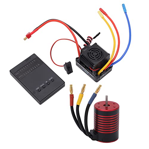 DMLENGOIN 3650 bürstenloser Motor 60A ESC -Programmierkarte Combo Set Accessoire RC -Auto Aluminiumlegierung CNC Bearbeitung Großartige Wärme -Dissipation Fernbedienung Autos (2300KV) von DMLENGOIN