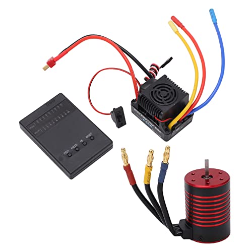 DMLENGOIN 3650 bürstenloser Motor 60A ESC -Programmierkarte Combo Set Accessoire RC -Auto Aluminiumlegierung CNC Bearbeitung Großartige Wärme -Dissipation Fernbedienung Autos (3100KV) von DMLENGOIN